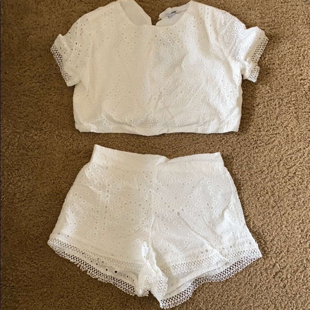 Brand New with Tags Fashion Nova White Lace Set